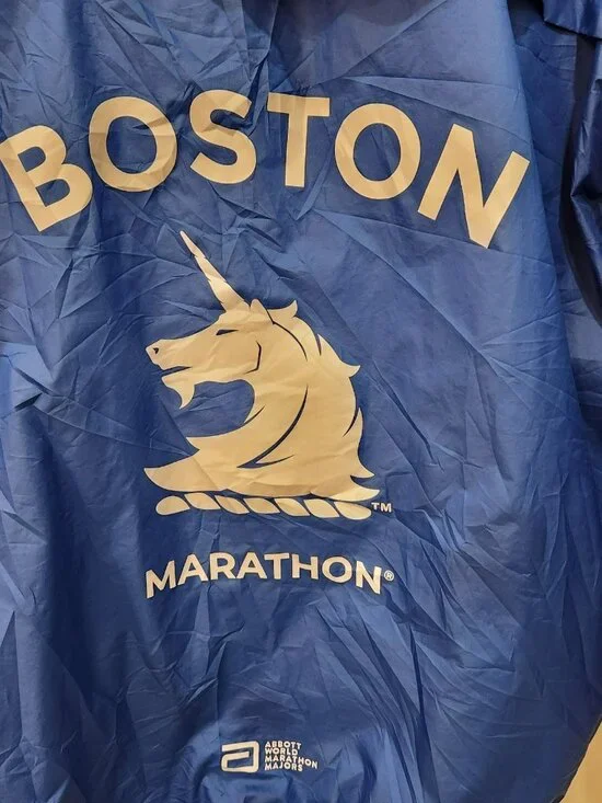 Adidas Boston Marathon 2023 Windbreaker Mens M Blue Full Zip Track Hoodie Run - Picture 4 of 15